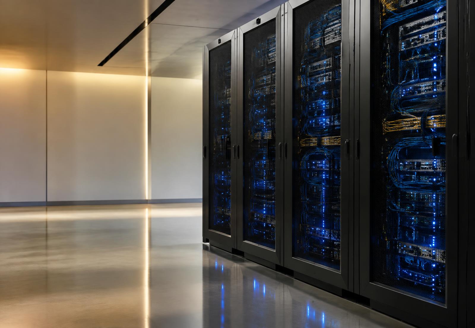 Modern server infrastructure with organized network equipment